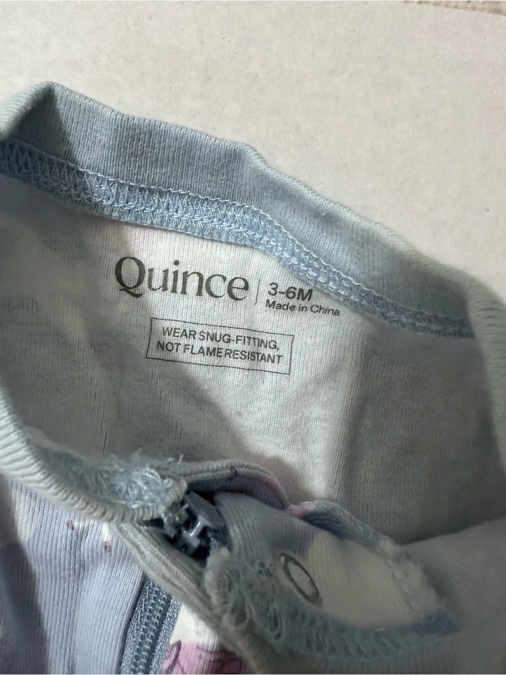 QUINCE 100% Organic Cotton One Piece Pajamas 3-6 Months